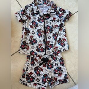 Mario cart Cartoon Character Pajamas - with checker print back ground bamboo